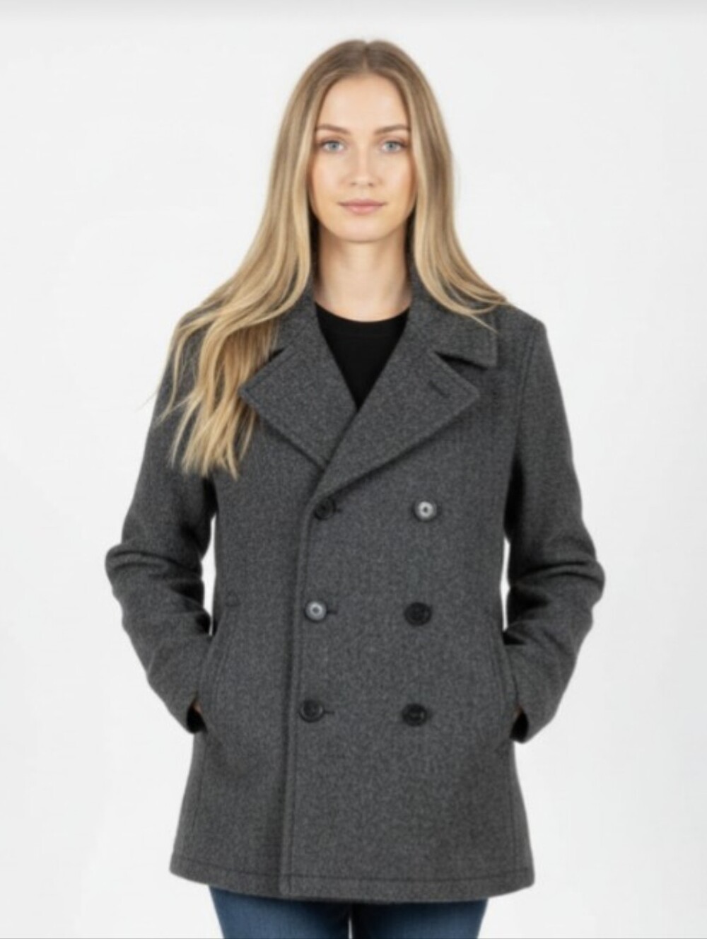 OLD NAVY! TRENDING DOVE GRAY CLASSIC NAVY PEACOAT, JACKET, COAT! SZ M